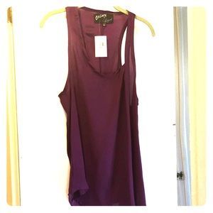 Lightweight dark purple silky tank top